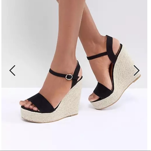 Black Wedge Sandals - Picture 2 of 2